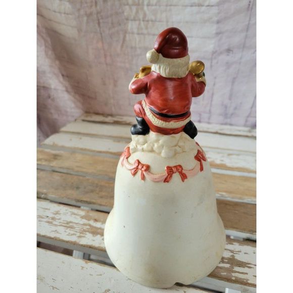 Porcelain vintage Santa Bell Xmas decor tree - Picture 3 of 9